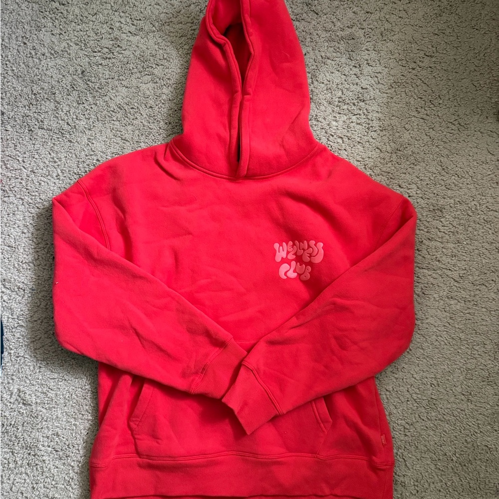 Cotton On red hoodie with pink/lightred logo Size M